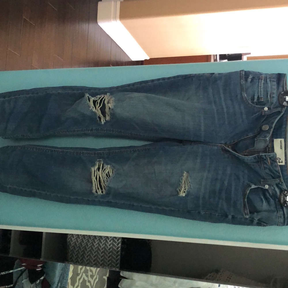 Garage ripped stretch jeans